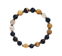 BKEPDY Bracciali Donna Uomo Pietre Naturali Elastico Braccialetto Energetico Braccialetti dell'amicizia Accessorio di Moda Regalo Festivo (Marron)