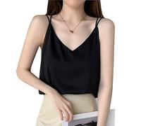 BKEPDY Canotte Donna Estive Tank Top Canotta Scollo a V con Spalline Sottili Maglietta Elegante Abbigliamento Estivo T Shirt Cotone Casual Canottiera Senza Maniche