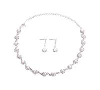 BKEPDY Collana Orecchini Perle Cristalli Eleganti Gioielli Donna Cerimonia Matrimonio Sposa Lusso