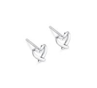 BKEPDY Orecchini Cuore Intrecciato Argento S999 Puro Lobo Piccoli Eleganti Minimalisti Donna
