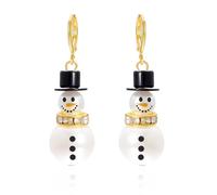 BKEPDY Orecchini di Natale per Donne con Design di Pupazzo di Neve e Fiocco di Neve Gioielli Natalizi Orecchini Natalizi Eleganti Opzione di Natale per Feste (Bianco-2)