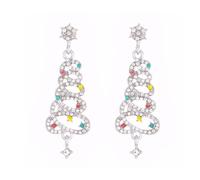 BKEPDY Orecchini Donna Argento 925 con Cristalli Colorati Eleganti Orecchini Pendenti per Occasioni Speciali(Argento)