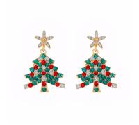 BKEPDY Orecchini Donna Argento 925 con Cristalli Colorati Eleganti Orecchini Pendenti per Occasioni Speciali(Verde)