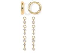 BKEPDY Orecchini Donna Cerchio Oro con Ciondoli Intercambiabili Orecchino Pendente con Simboli Occhio Mano di Fatima Rombo Piercing Lobo Gioielli Donna Set Multiplo Elegante (Oro B)