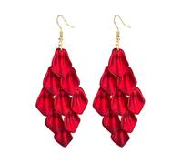 BKEPDY Orecchini Pendenti a Cascata Petali Stratificati Gancio Dorato Accessori Donna Eleganti Leggeri Brillanti