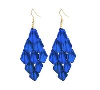 BKEPDY Orecchini Pendenti a Cascata Petali Stratificati Gancio Dorato Accessori Donna Eleganti Leggeri Brillanti