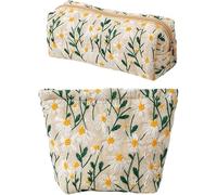 BKEPDY Pochette Trucchi Set 2 Pezzi Portatrucchi Donna Organizer Cosmetici Beauty Case da Viaggio Grande Capacità Necessaire da Viaggio Impermeabile Trousse Trucchi Donna Porta Cosmetici (Beige)