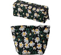 BKEPDY Pochette Trucchi Set 2 Pezzi Portatrucchi Donna Organizer Cosmetici Beauty Case da Viaggio Grande Capacità Necessaire da Viaggio Impermeabile Trousse Trucchi Donna Porta Cosmetici (Nero)