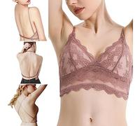 BKEPDY Reggiseni Donna Senza Cuciture Triangolo Bralette Pizzo Reggiseno Senza Ferretto Imbottito Microfibra Minimizer Traspirante Multiway Convertibile Versatile