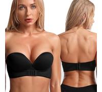 BKEPDY Reggiseni Fascia Donna Reggiseno Senza Spalline a Forma di Cuore Push up Imbottito Strapless Bra Senza Ferretto Invisibile Comfort per Abiti Scollati Matrimoni Feste