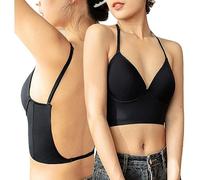 BKEPDY Reggiseno Donna con Ferretto Reggiseno Push up Invisibile a Forma Regolabile Comodo Brassiere Leggero Imbottito Profondo V Bra Elegante Reggiseni Senza Schienale