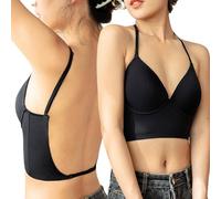 BKEPDY Reggiseno Donna con Ferretto Reggiseno Push up Invisibile a Forma Regolabile Comodo Brassiere Leggero Imbottito Profondo V Bra Elegante Reggiseni Senza Schienale