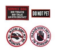 BKEPDY Set 4 Toppe per Cani da Servizio DO NOT PET IM WORKING Patch Avviso per Cani da Lavoro Autoadesive e da Stirare Adatte a Pettorine e Giubbotti per Cani di Taglia Media e Grande