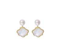 Bkepdy Set Di Gioielli Da Donna Con Perle E Madreperla Collana Orecchini E Anello Placcati In Oro Elegante Set Di Gioielli Per Ogni Occasione Accessori Di Lusso Per Donna