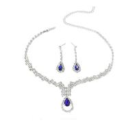 BKEPDY Set di Gioielli Donna con Strass Brillanti Collana e Orecchini Eleganti per Occasioni Speciali Accessori Moda per Feste e Cerimonie