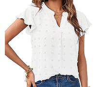 BKEPDY T Shirt Donna Camicia Elegante Maglietta Maniche Corte Scollo a V Texture 3D Blusa Leggera Estiva Top Casual Abbigliamento Primavera Estate Maglia Traspirante Tshirt Sportiva