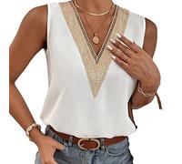 BKEPDY T Shirt Donna Elegante Camicia Senza Maniche Maglietta Maniche Corte Top con Scollo a V Maglia Estiva Casual Abbigliamento Primavera Sportiva Blusa per Ufficio