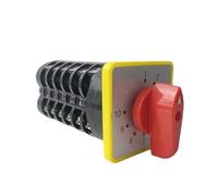 BKGWCSOR 10 Position LW5-16/6 Rotary Cam Switch 6 Pole 16A Amp Square Plate Changeover Knob Selector