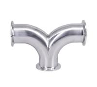 BKGWCSOR 19mm-108mm Pipe OD x 1.5" 2" 2.5" 3" 4" Tri Clamp Y-Shaped Elbow 3 Ways SUS 304 Stainless Steel Fitting(32MMODK50.5MM_BEND-Y TYPE)