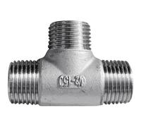 BKGWCSOR （DN8-DN50）male+male+Female Threaded 3 Way Tee T Pipe Fitting 1/4" 1/2" 3/4" 1" 1-1/4" 1-1/2" Threaded 304 Stainless Steel(M x M x M,1-1/4")
