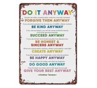 BKGWCSOR Do It Anyway Mother Teresa Quote Metal Wall-Art 8x12 Inch