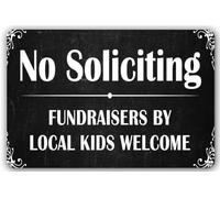 BKGWCSOR Humorous Front Porch Sign for Home Advertisement Zone We Only Make Exceptions for Fundraisers Vintage Tin Metal Art 8 X 12 inch