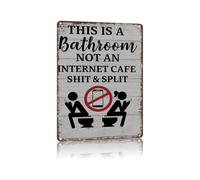BKGWCSOR Metal Bathroom Sign This Is A Bathroom Not An Internet Cafe Vintage Tin Decor For Home Office Club House Porch Fence Outdoor Wall Gift 8 X 12 inch