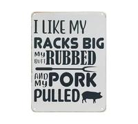 BKGWCSOR Rustic Funny Barbecue Metal Tin Sign Grill Master at Work Humorous Wall Decor for Patio Backyard Smoking Meat Enthusiast 8 X 12 inch
