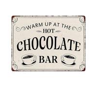 BKGWCSOR Rustic Winter Decor Metal Tin Sign Featuring Chocolate Bar Theme Vintage Style for Kitchen Cafe Wall 8 X 12 inch