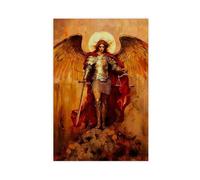 BKHJSASU Poster di San Michele Arcangelo su tela, decorazione artistica da parete per soggiorno e camera da letto, 50 x 75 cm