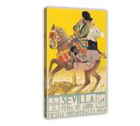 BKHJSASU Poster su tela con cavalli e il Mediterraneo, decorazione per camera da letto, ufficio, stanza, regalo, 50 x 75 cm
