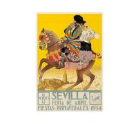 BKHJSASU Poster su tela con cavalli e il Mediterraneo, decorazione per camera da letto, ufficio, stanza, regalo, 40 x 60 cm
