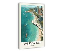 BKHJSASU Poster su tela, motivo: Dar Es Salaam, decorazione per camera da letto, ufficio, camera da letto, regalo, 30 x 45 cm