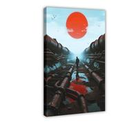 BKHJSASU Poster su tela, motivo: Pipeline Beneath The Red Sun (2), decorazione artistica da parete per soggiorno, camera da letto, 30 x 45 cm