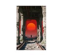 BKHJSASU Poster su tela, motivo: Pipeline Beneath The Red Sun (3), decorazione per camera da letto, ufficio, camera da letto, regalo, dimensione: 40 x 60 cm