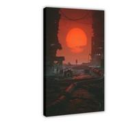 BKHJSASU Poster su tela, motivo: Pipeline Beneath The Red Sun (4), decorazione per camera da letto, ufficio, camera da letto, regalo, 20 x 30 cm