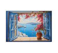 BKHJSASU Stampa artistica da parete con isole greche del Mar Egeo, decorazione artistica da parete per soggiorno e camera da letto, 60 x 90 cm