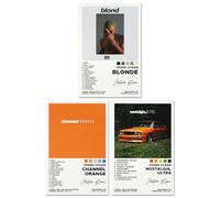 Bkioqoh Set di 3 Poster su Tela Frank Ocean Blonde Channel Orange, Album Estetica, 20 x 30 cm, Stampe Senza Cornice