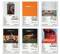 Bkioqoh Set di 6 Poster su Tela Frank Ocean - Blonde, Channel Orange, Nostalgia Ultra - 20,3 x 30,5 cm, Stampe Senza Cornice