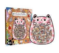 Bkljkf Giocattolo in legno a forma di puzzle - Simpatici giocattoli a forma di gatto come decorazione per la casa | Puzzle con animali in legno per adulti - Per donne uomini bambini figli figlie e