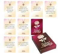 Bkljkf Gioco Di Carte per Coppie,Gioco Di 50 Carte Per La Relazione Amore, Conversazione per Le Coppie per L'Idea Di Sera Romantica - per Nuovi Sposi E