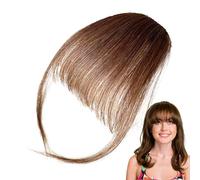 Bkljkf Pony a clip per donne, parrucca in capelli veri, frangia, extension per capelli, frangia, coprono i capelli che si assottigliano, indossano quotidianamente i capelli per le amiche in viaggio