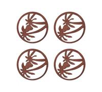Bkljkf Sottobicchieri rotondi in legno con albero di palma - Set di 4 sottobicchieri rotondi per bevande - 4 modelli di palma moderni anti-scene, assorbimento rotondo per bevande | Tap Tapemat
