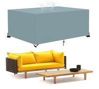 BKPH Copertura Tavolo Giardino Rettangolare Impermeabile Copri Tavolo Copridivano Coperture per Mobili da Giardino Impermeabile Antivento Anti-UV per Esterni e Interni Mobilia,Grigio, 150x100x70cm