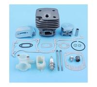 BKRZRN Kit guarnizioni pistone Cilindro alesaggio Grande da 52 mm Adatto for Motosega 266XP 266 XP SE, distanziale di aspirazione, bulloni carburatore, Porta di decompressione