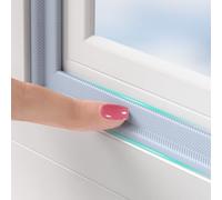 BKSAI Paraspifferi per finestre, autoadesivo, per finestre, guarnizione per porta, doppio isolamento contro il freddo, impermeabile, protezione dal freddo (grigio, 6 m)