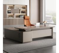 BKSAYAETou Lussuosa scrivania amministrativa a forma di L, spaziosa scrivania per computer in legno massello, moderna e semplice postazione di lavoro amministrativa (adatta per ufficio/studio)