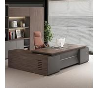 BKSAYAETou Scrivania amministrativa per computer da 102,4"/110,2", moderna, semplice e lussuosa, a forma di L per boss, manager e presidente, utilizzata in soggiorno, studio.