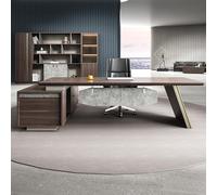 BKSAYAETou Scrivania amministrativa per computer da 70,9"/86,6", moderna, semplice e lussuosa, a forma di L per boss, manager e presidente, utilizzata in soggiorno, studio.