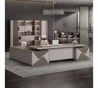 BKSAYAETou Scrivania amministrativa per computer da 78,74"/86,6", moderna, semplice e lussuosa, a forma di L per dirigenti, dirigenti e presidenti, utilizzata in soggiorno, studio e ufficio.